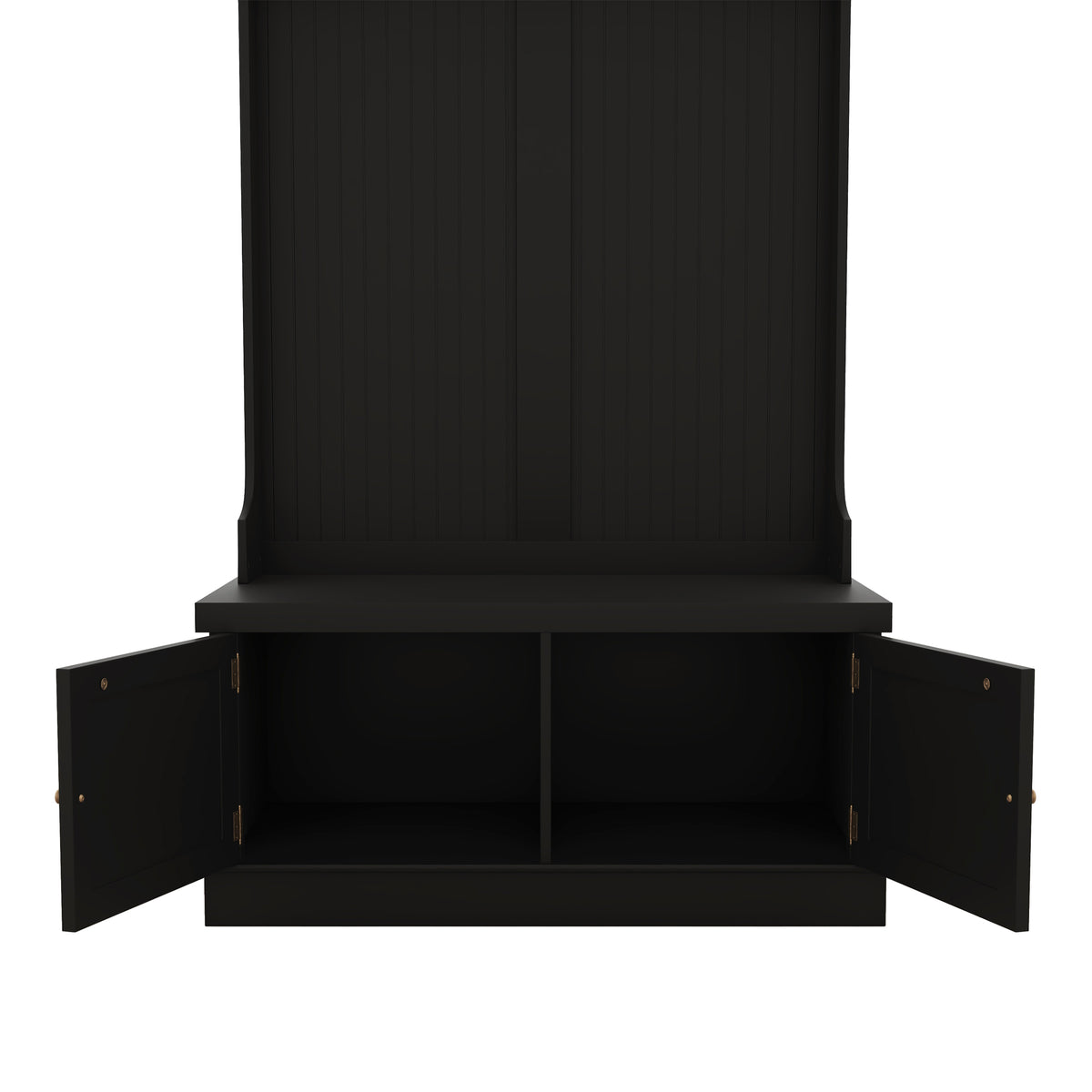 Hall Tree with Drawers and Hooks Black