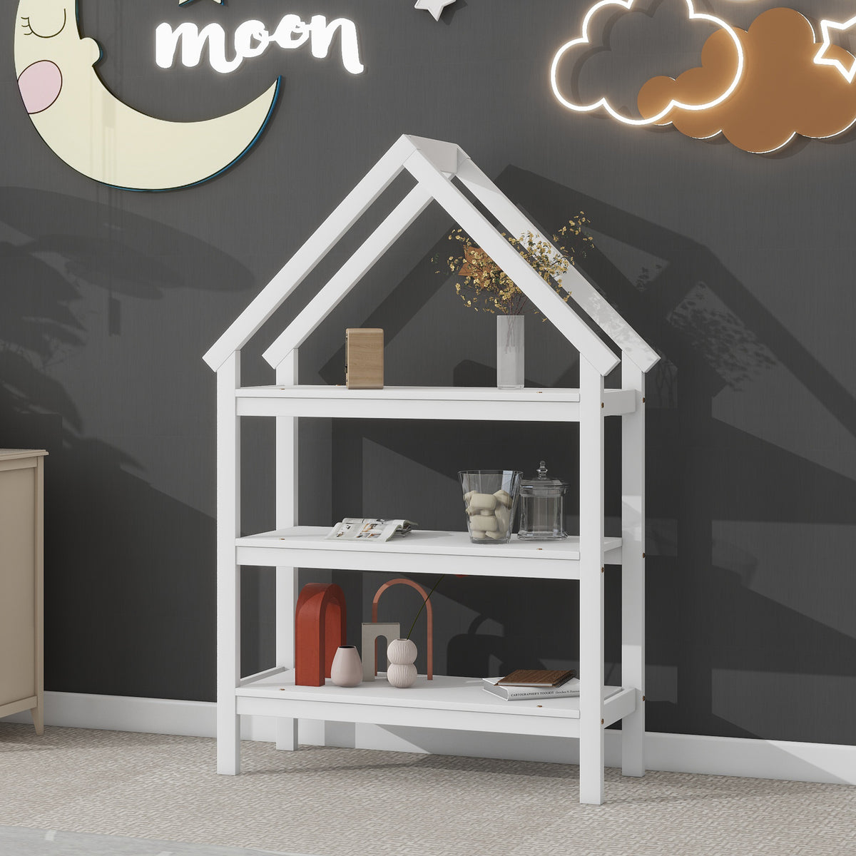Twin House Bed White