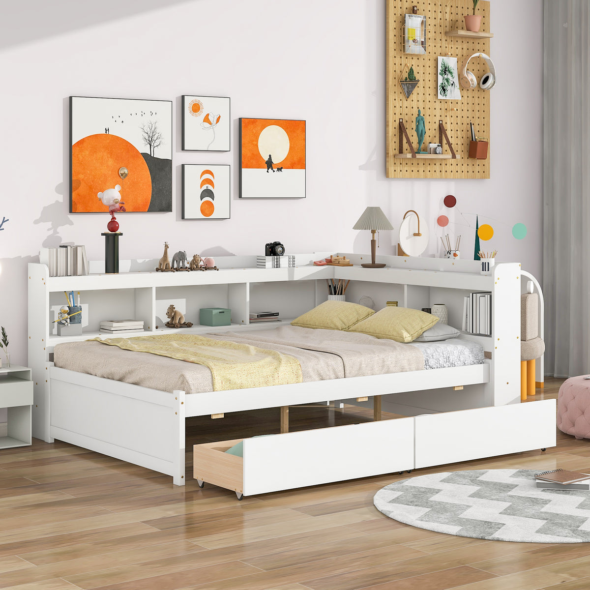 Full Storage Bed White