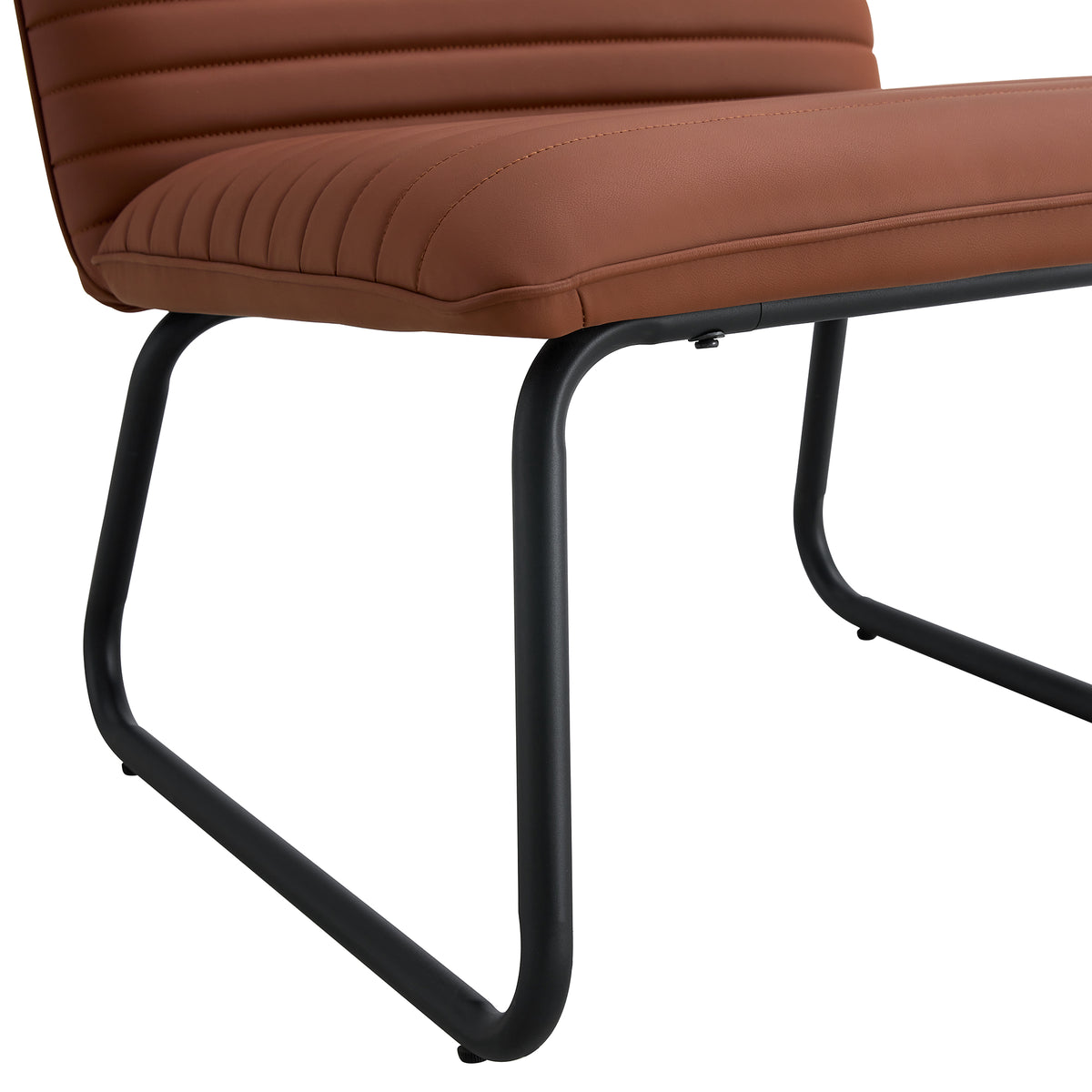 Brown Armless Lounge Chair – Black Legs