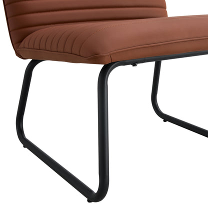 Brown Armless Lounge Chair – Black Legs