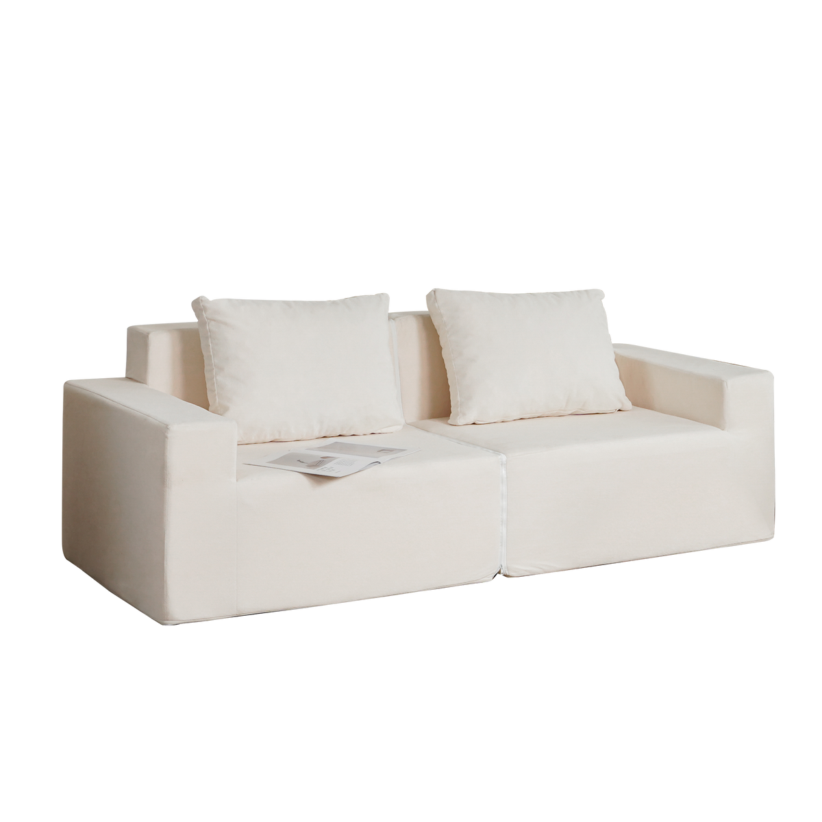 Convertible Foam Sofa Chair Twin Gray