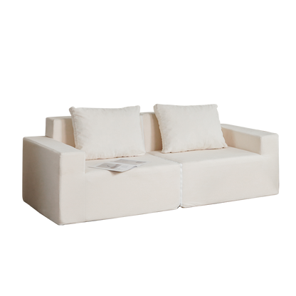 Convertible Foam Sofa Chair Twin Gray