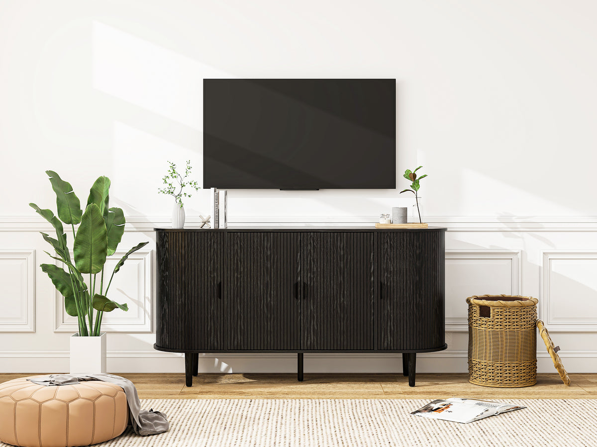 4-Door Accent Cabinet with TV Stand Storage