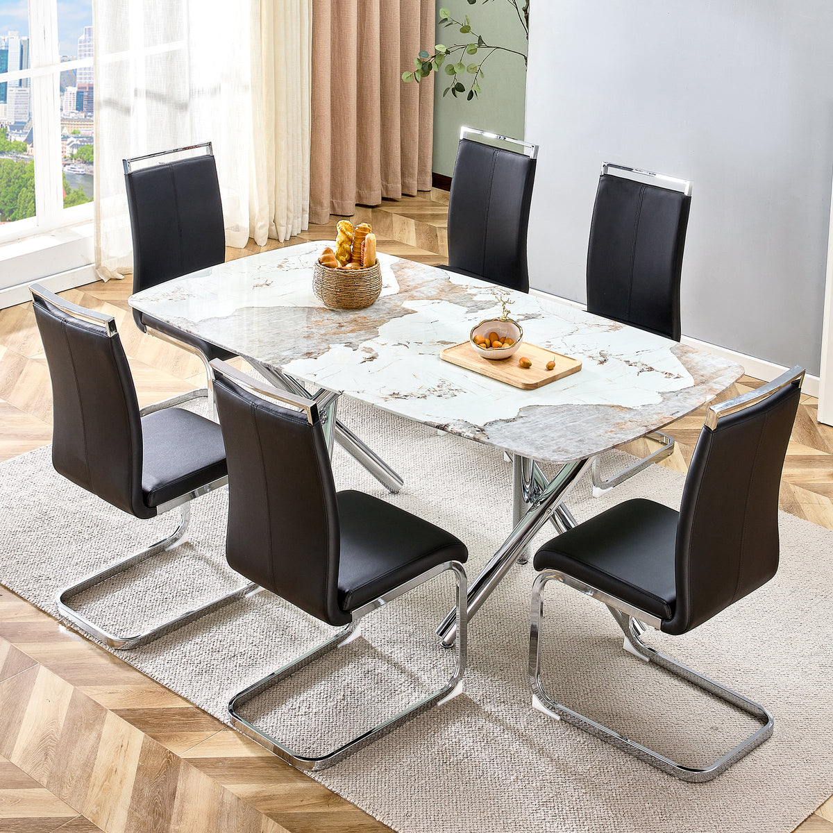 Modern Rectangular Dining Table for 6–8