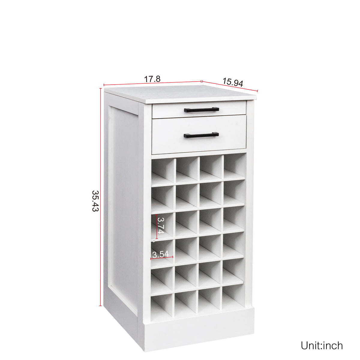 Walnut Modular Wine Bar Cabinet 28-Bottle Storage