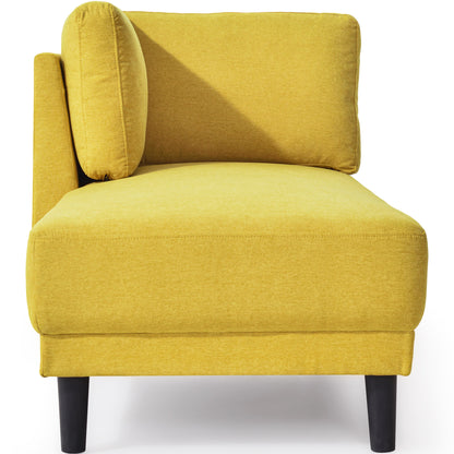Mid-Century Fabric Chaise Lounge Beige