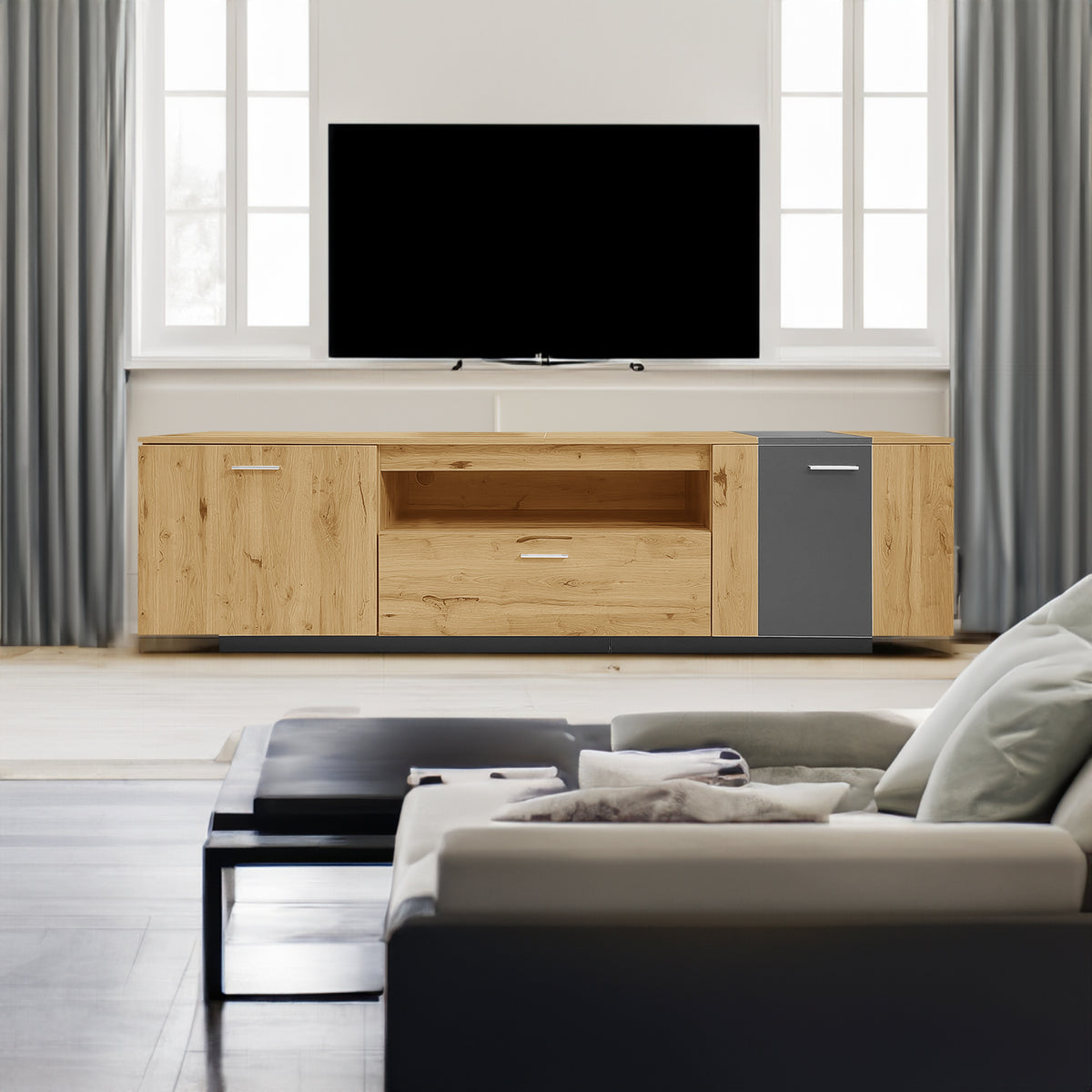 70" Modern TV Stand with Drawers