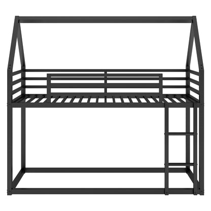 Twin House Bunk Bed Black