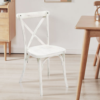 White Resin X-Back Dining Chair Set (4 pcs)