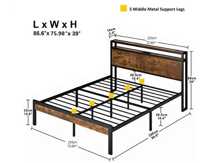 LED Platform Bed Wood Finish