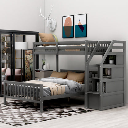 Full Loft Bunk Bed Gray