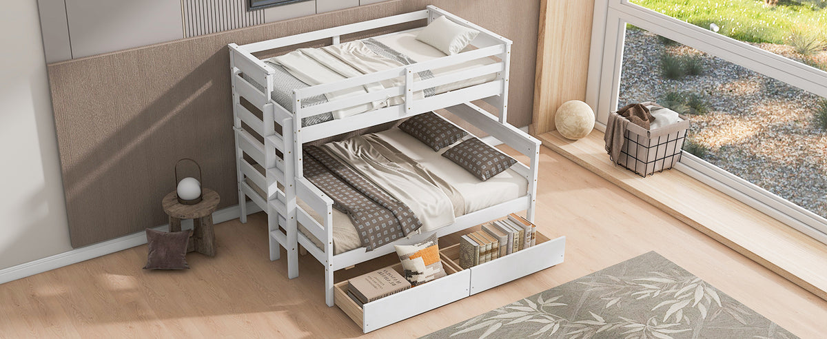 Twin over Full Bunk Bed White