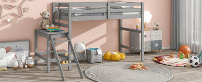 Twin Loft Bed Gray