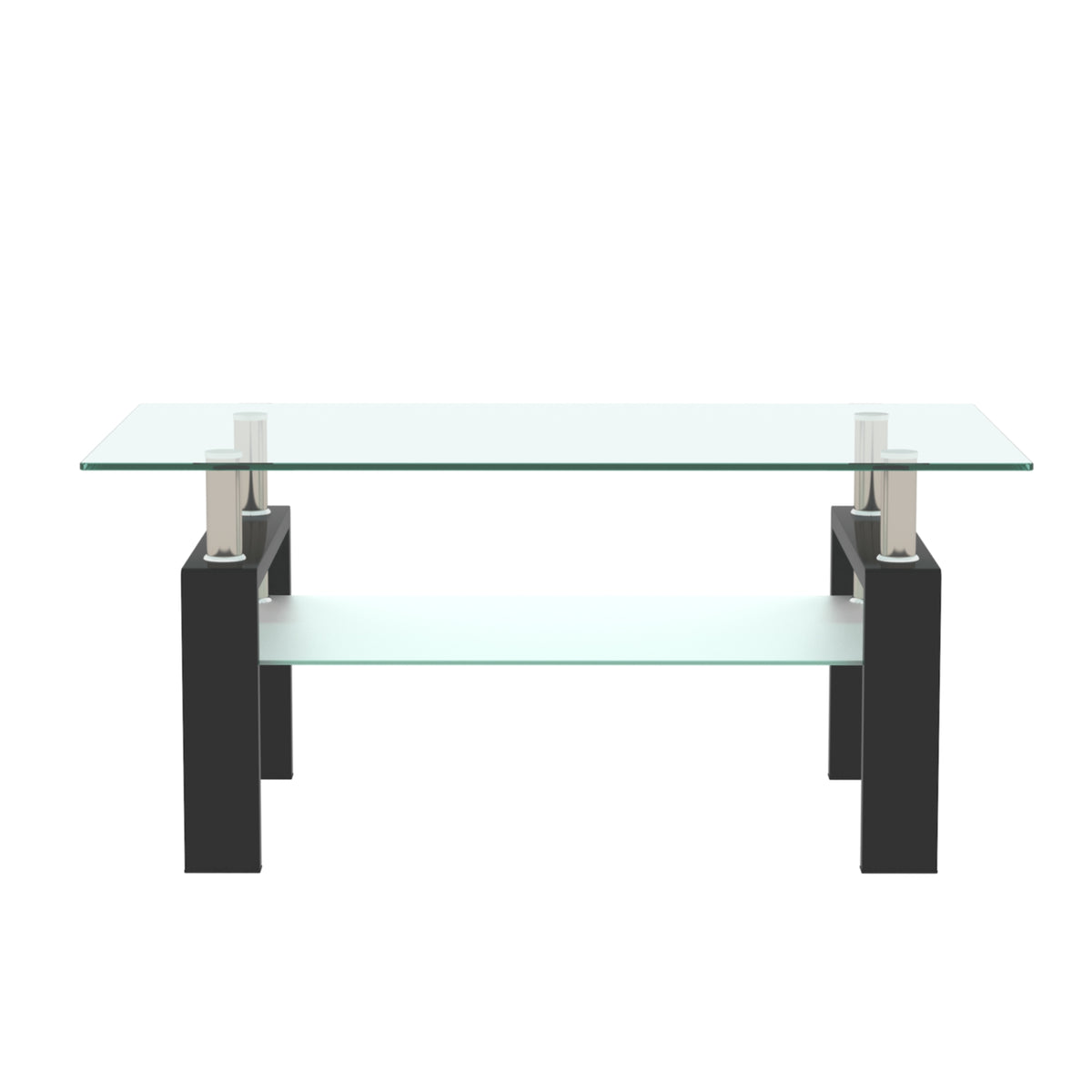 Rectangular Glass Coffee Table – Black