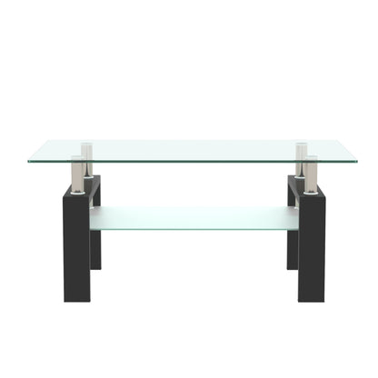 Rectangular Glass Coffee Table – Black