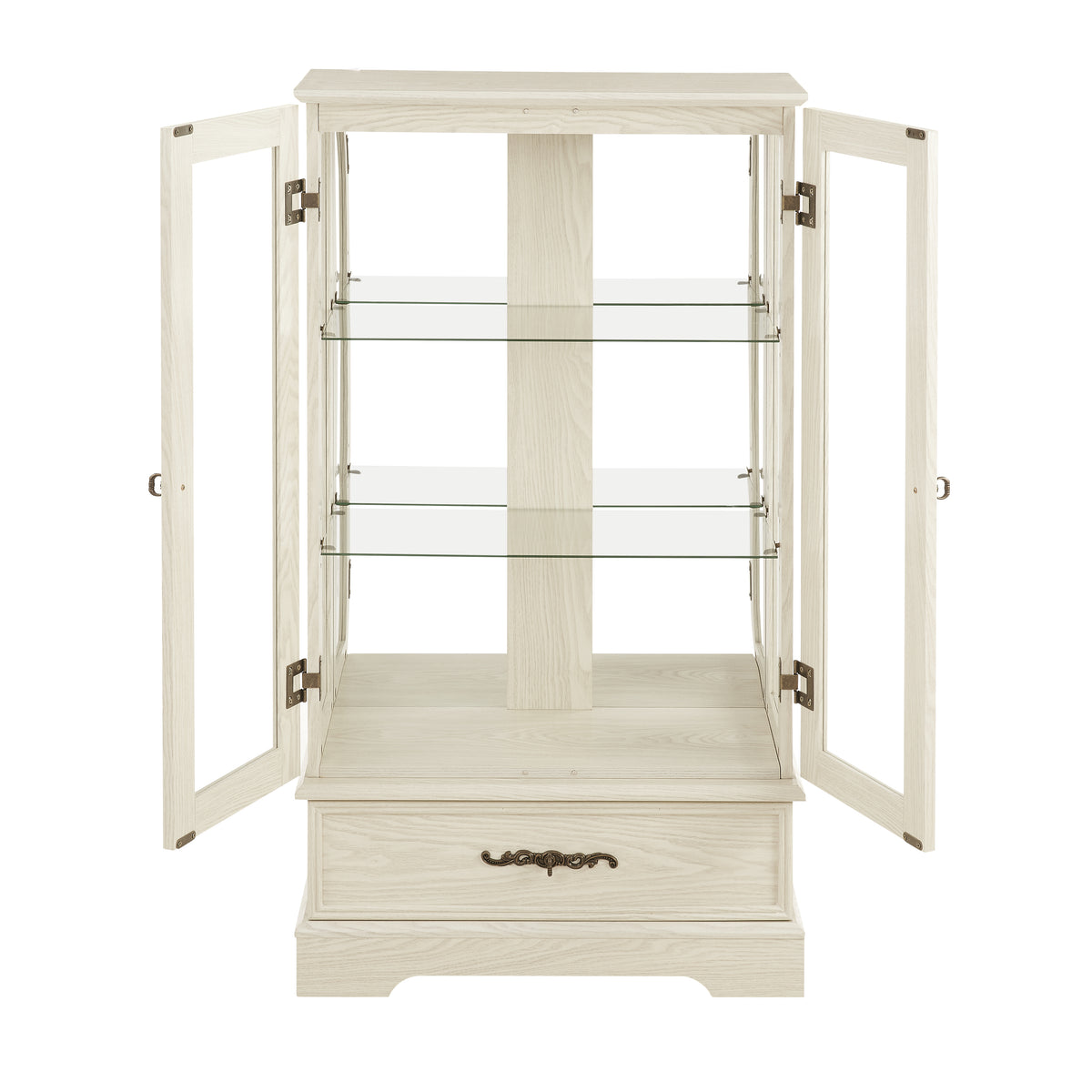 Oak Display Cabinet with LED Glass Doors