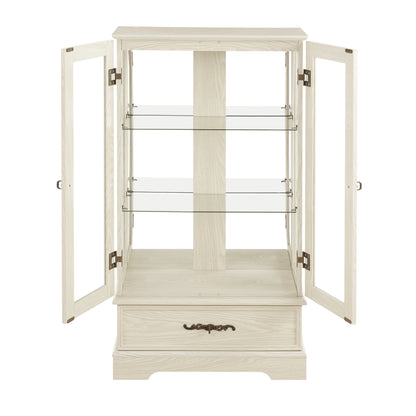 Oak Display Cabinet with LED Glass Doors