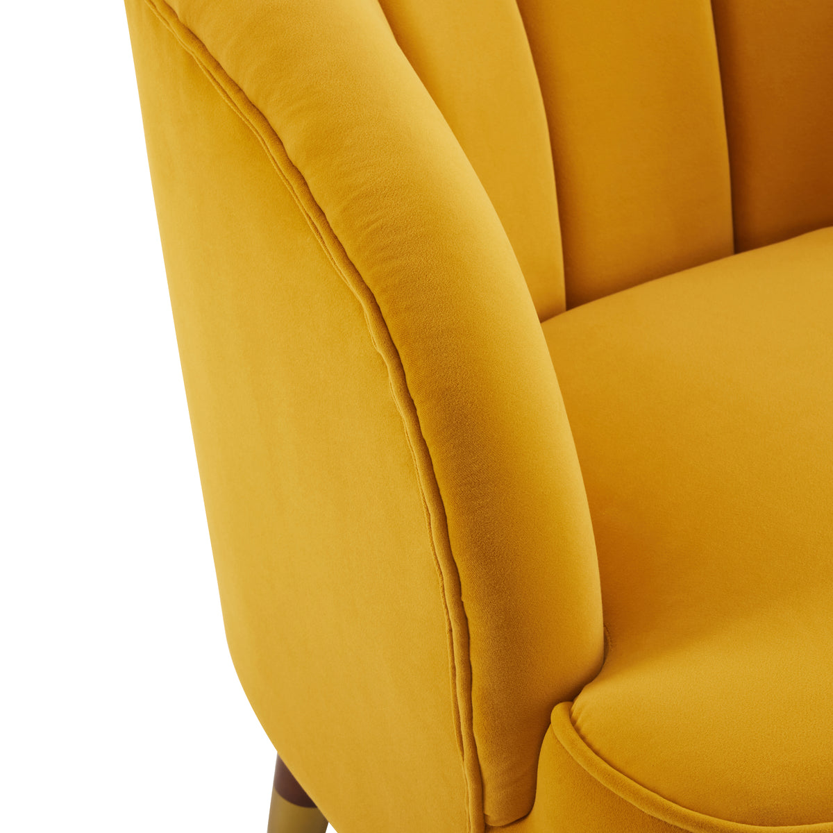 Barrel Accent Chair with Wooden Legs Brown