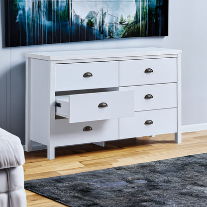 Safari 6-Drawer Dresser White