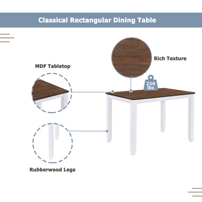 Rustic 5-Piece Dining Set with X-Back Chairs