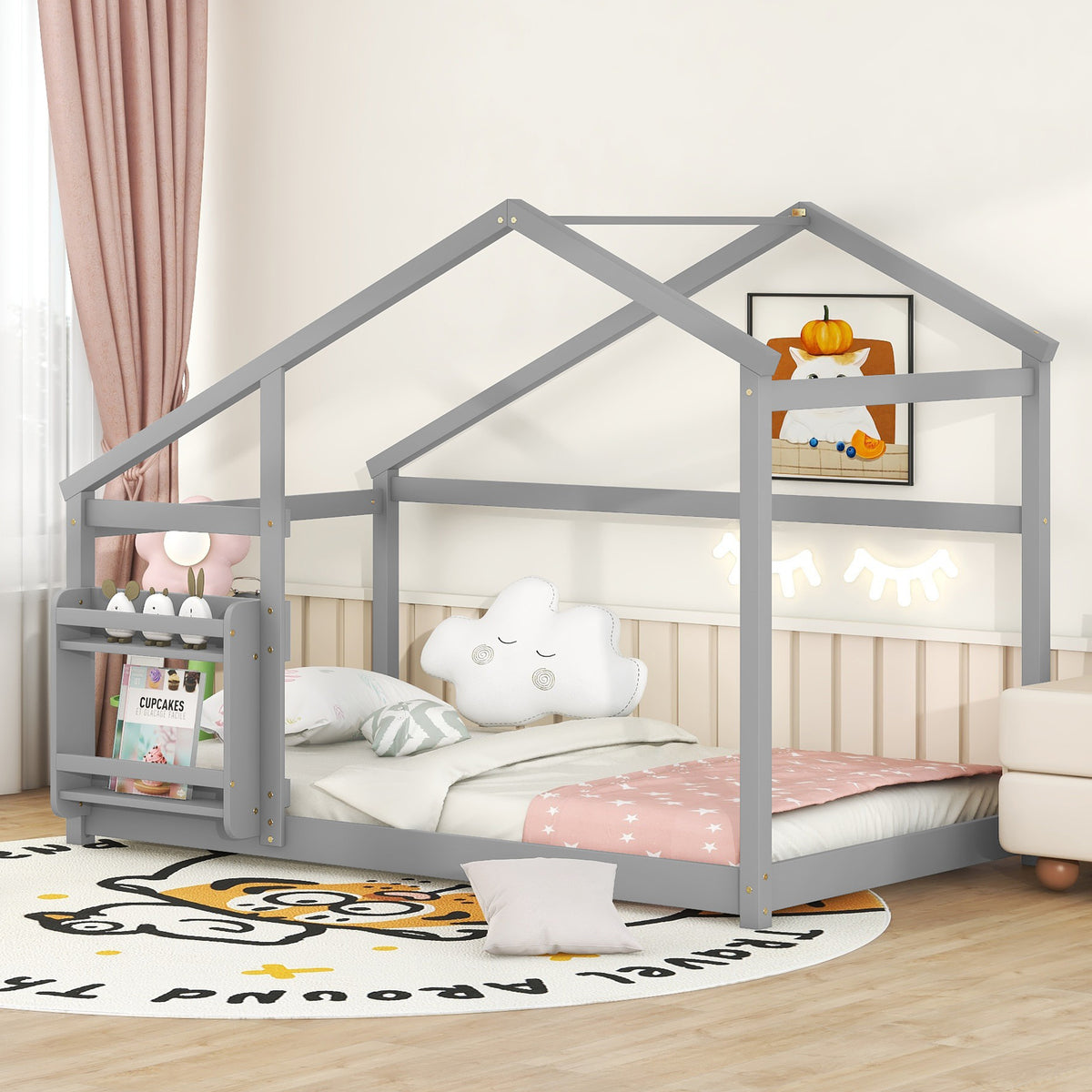 Twin House Bed Grey