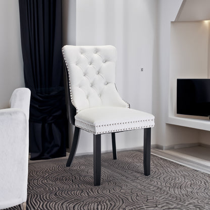 Modern PU Dining Chairs Set of 2 White