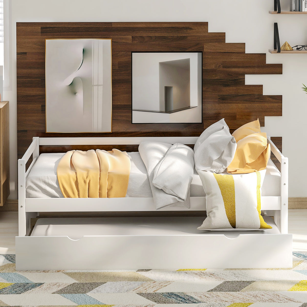 Twin Daybed with Trundle White