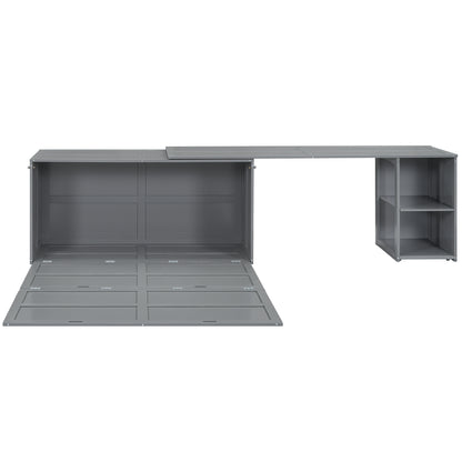 Queen Murphy Bed with Rotating Base Gray