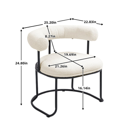 Boucle Dining Chairs Set of 2 Beige