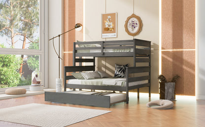 Twin Over Full Bunk Bed Gray