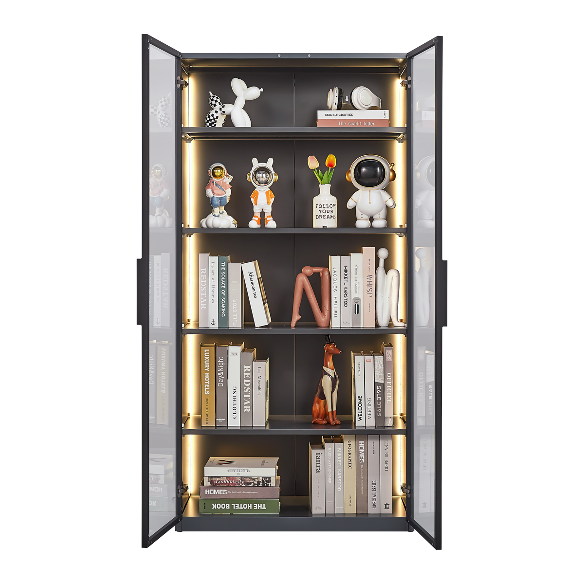 Modern Display Storage Cabinet with Shelves
