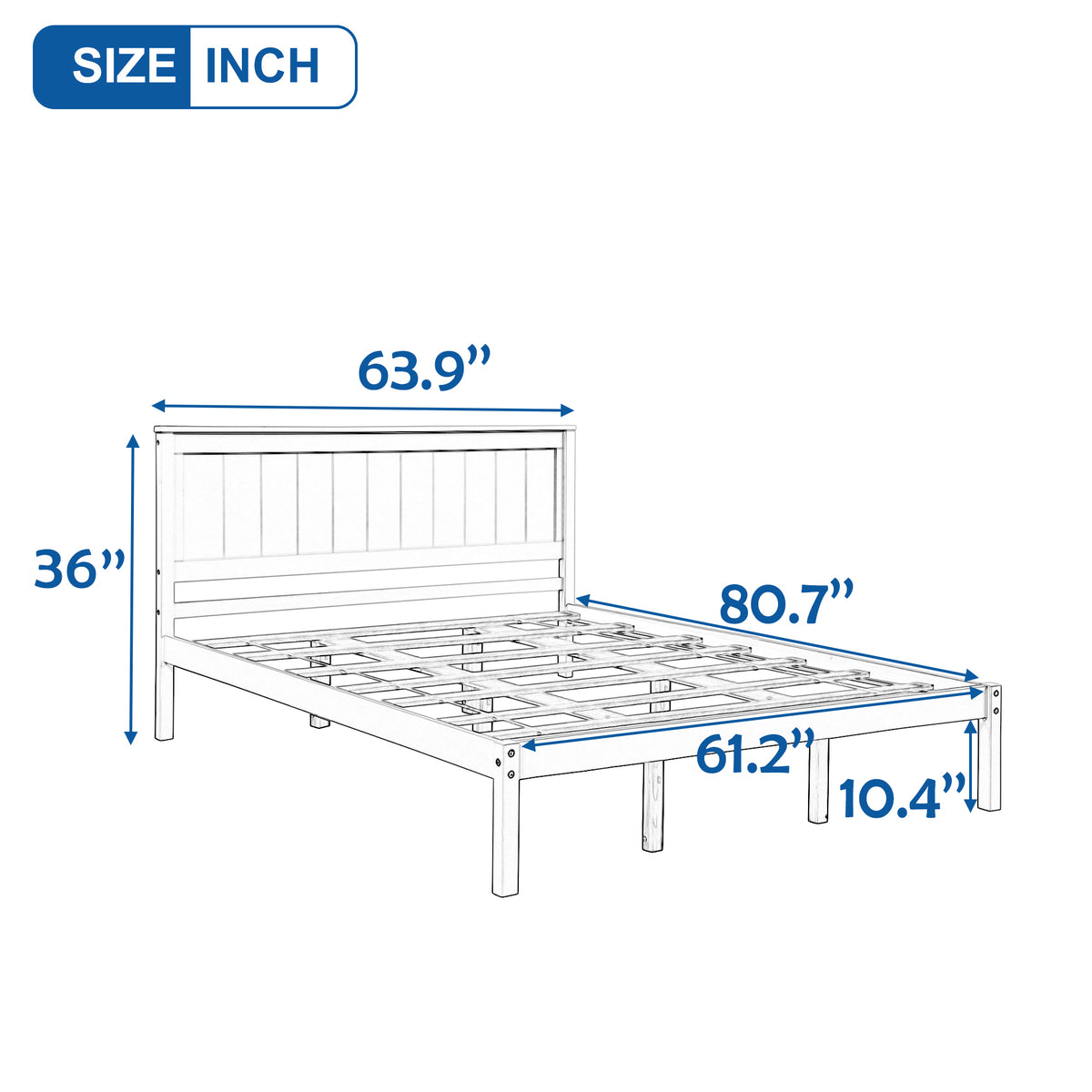 Queen Platform Bed White