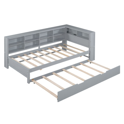 Wooden Twin Daybed Gray