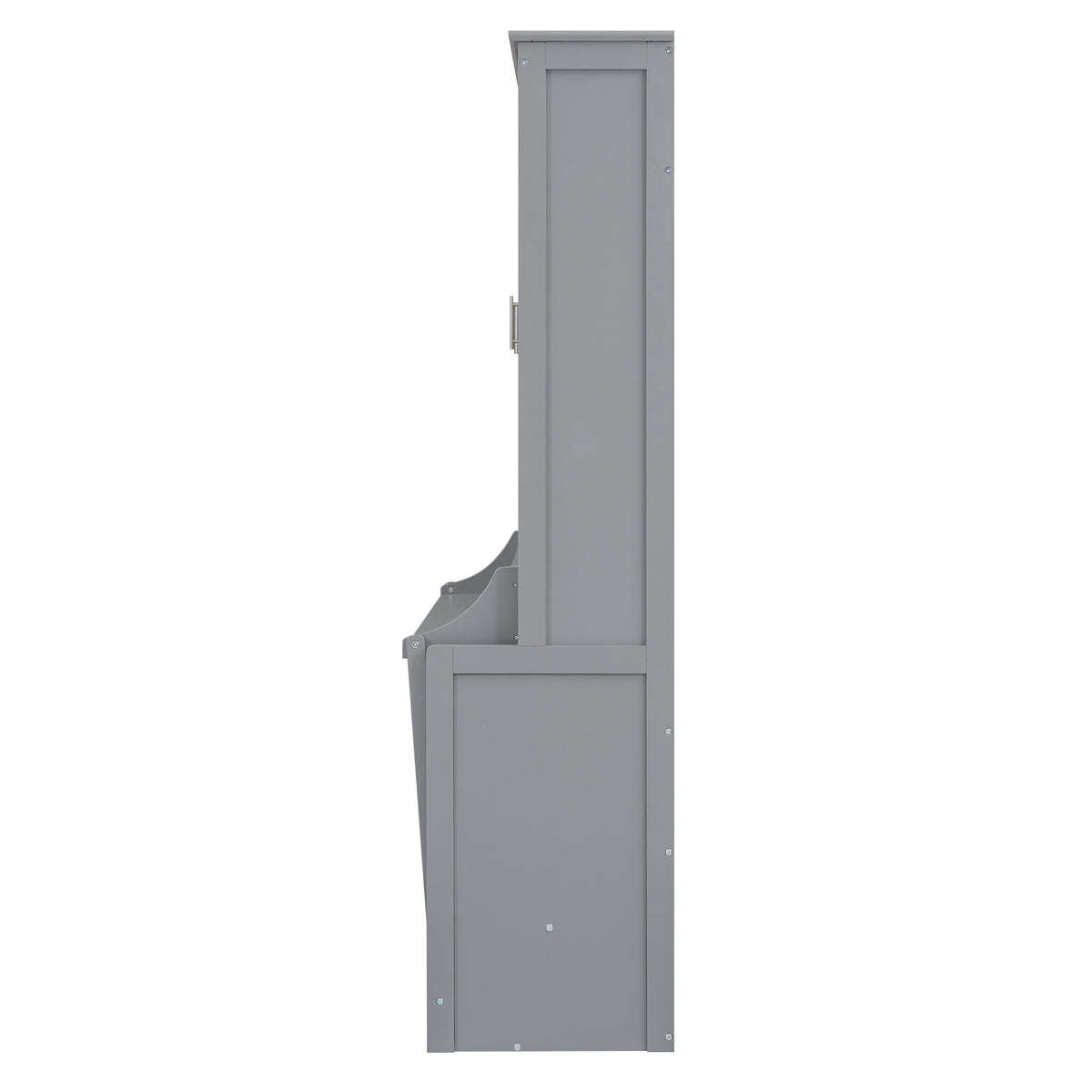 Queen Murphy Bed with Storage Gray