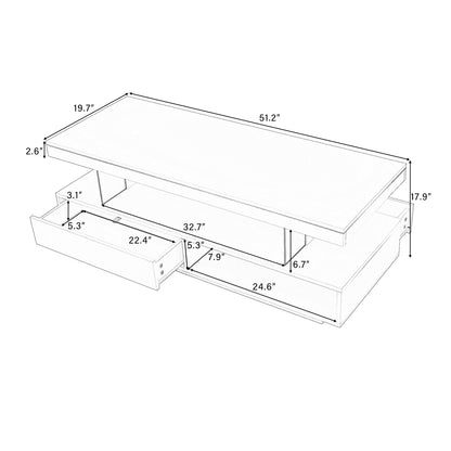 LED Coffee Table with Display and Storage Black