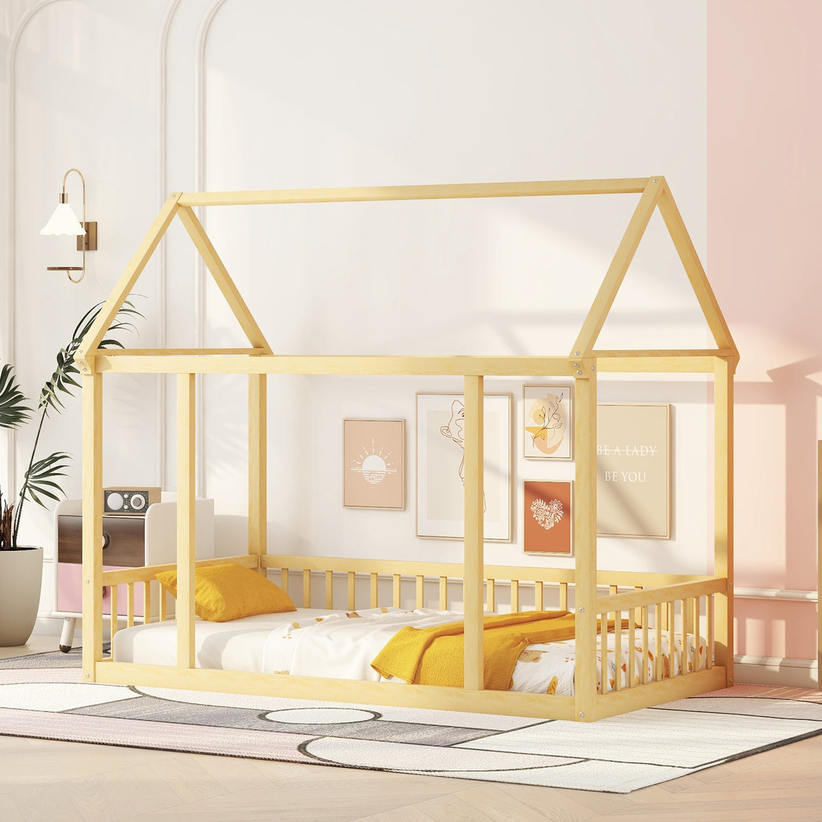 Twin Floor Bed Natural