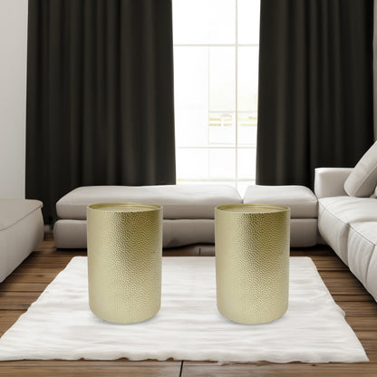 Metal Side Table with Storage Shelf