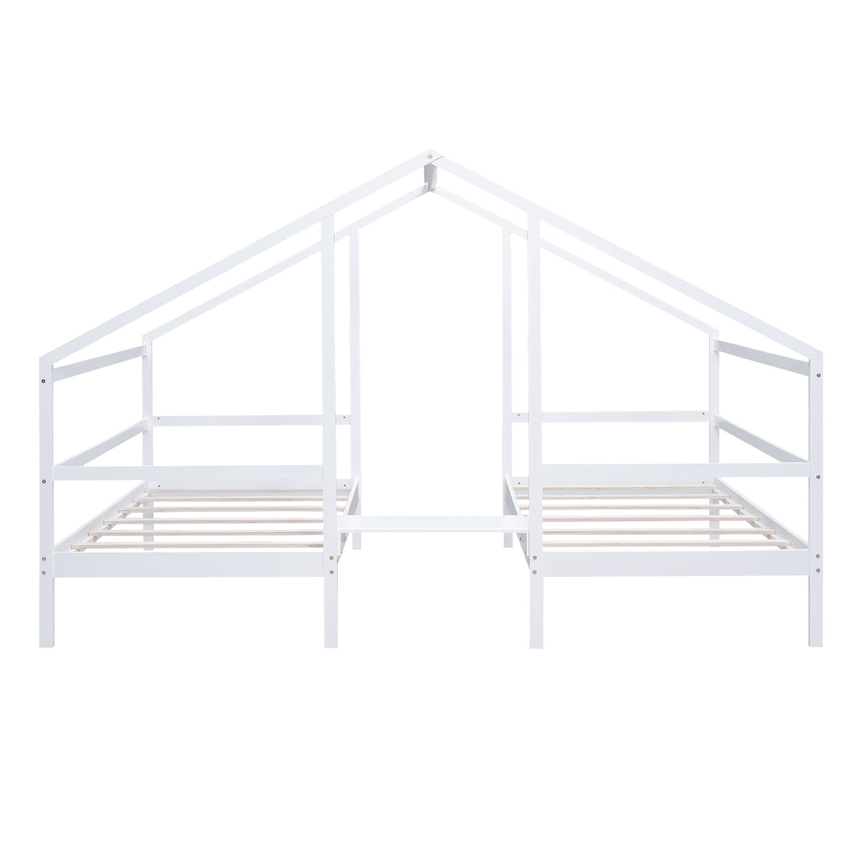Double Twin Bunk Bed with Built-In Table