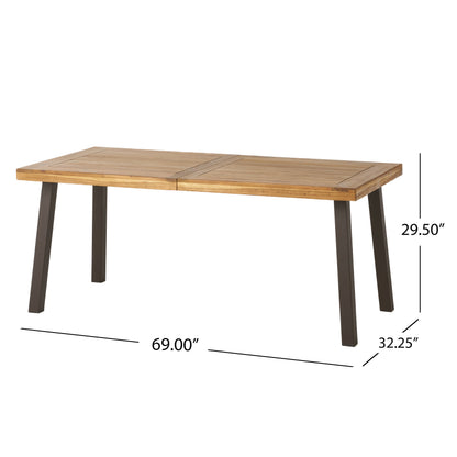 Della Acacia Dining Table – Rustic Brown & Grey