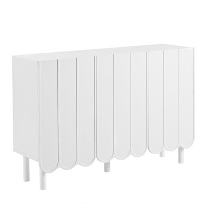 Cream Shoe Cabinet with Solid Wood Legs