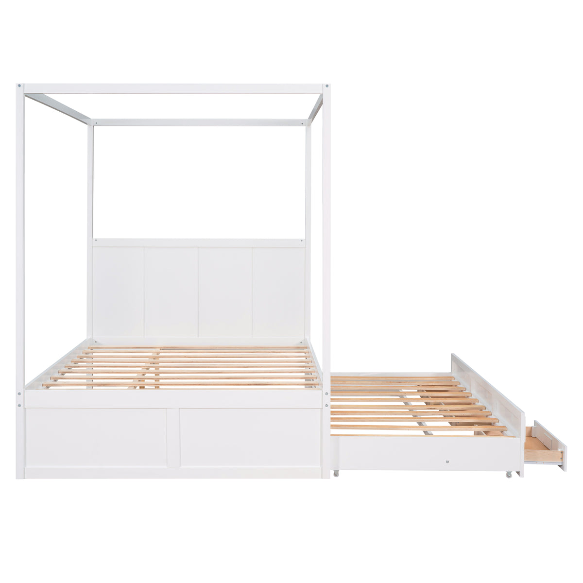 Queen Canopy Bed White