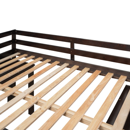Full Loft Bed with Cabinet Espresso