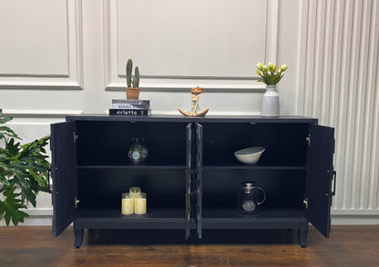 Vintage Lacquered Buffet Cabinet Taupe