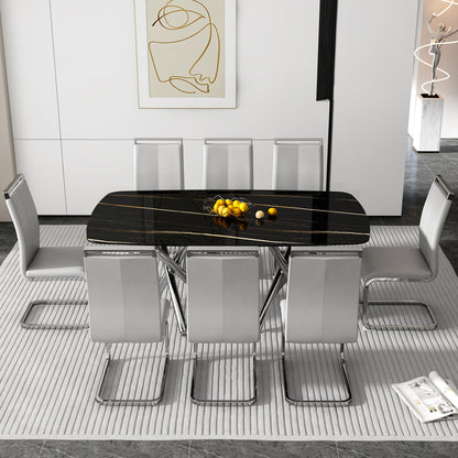 Large Minimalist Dining Table Gray