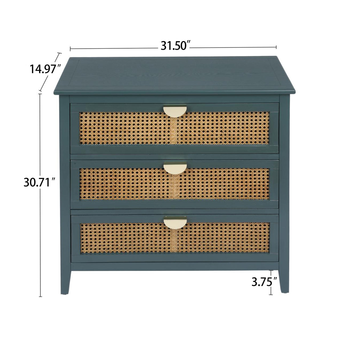 Rattan Storage Cabinet 3-Drawer