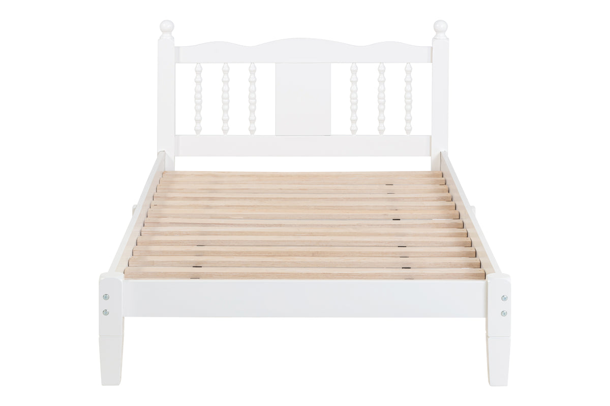 Twin Upholstered Bed with Column Headboard