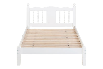 Twin Upholstered Bed with Column Headboard
