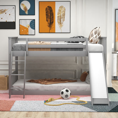 Twin Over Twin Bunk Bed Gray