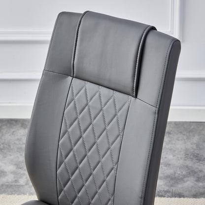 Faux Leather Dining Chairs Set of 4 Gray